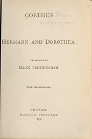 Cover of: Goethe's Hermann and Dorothea. by Johann Wolfgang von Goethe