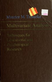 Cover of: Multivariate analysis by Maurice M. Tatsuoka