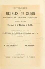 Cover of: Meubles de salon couverts en ancienne tapisserie. by Hôtel Drouot