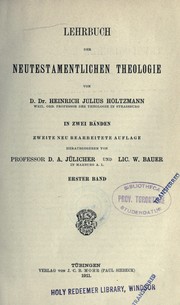 Cover of: Lehrbuch der neutestamentlichen Theologie