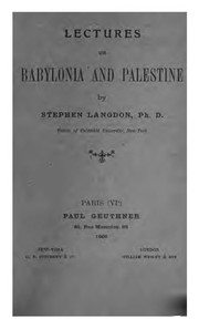 Cover of: Lectures on Babylonia and Palestine