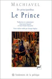 Cover of: De principatibus =: Le prince