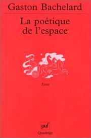 Cover of: La Poétique de l'espace