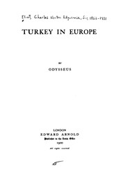 Cover of: Turkey in Europe. by Sir Charles Eliot