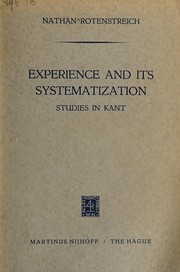 Cover of: Experience and its systematization: studies in Kant.