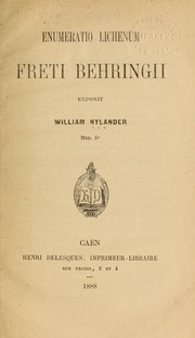 Cover of: Enumeratio lichenum Freti Behringii by William Nylander