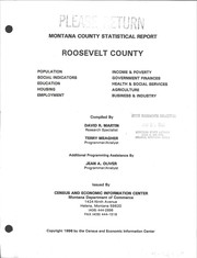 Cover of: Roosevelt County: Montana county statistical report