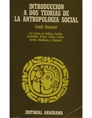 Cover of: Introduccio n a dos teori as de la antropologi a social