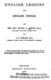 Cover of: English Lessons for English People by Edwin Abbott Abbott, John Robert Seeley