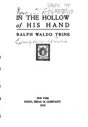 Cover of: In the hollow of His hand