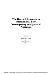 The Harvard research in international law by John P. Grant, J. Craig Barker