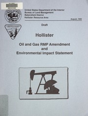 Cover of: Hollister oil & gas RMP amendment and environmental impact statement: draft