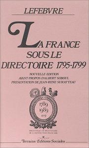Cover of: La France sous le Directoire, 1795-1799