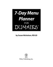 Cover of: 7-day menu planner for dummies by Susan Nicholson