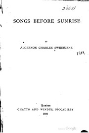 Songs before sunrise by Algernon Charles Swinburne