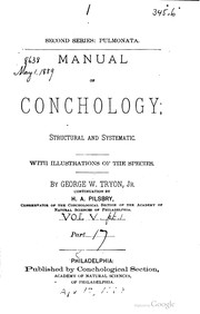 Cover of: Manual of conchology; structural and systematic. by George Washington Tryon