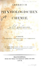 Cover of: Lehrbuch der physiologischen Chemie.