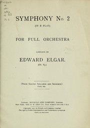 Cover of: Symphony no. 2 in E flat for full orchestra