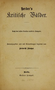 Cover of: Herder's Kritische Wa lder