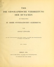 Cover of: Über die geographische Verbreitung der Rutaceen im Verhältniss zu ihrer systematischen Gliederung