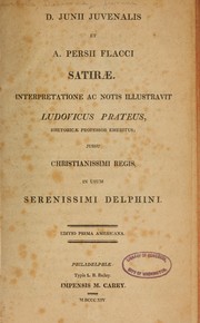 Cover of: D. Junii Juvenalis et A. Persii Flacci satiræ.