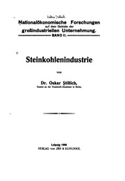 Cover of: Steinkohlenindustrie