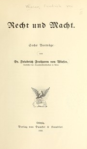Cover of: Recht und Macht: sechs Vorträge.