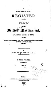 Cover of: A chromological register of both houses of the British Parliament