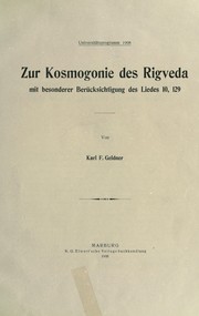 Cover of: Zur Kosmogonie des Rigveda, mit besonderer Berücksichtigung des Liedes 10, 129.