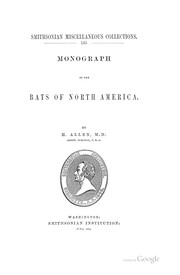 Cover of: Monograph of the Bats of North America