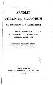 Arnoldi Chronica Slavorum by Arnold of Lübeck
