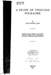Cover of: A study of Tinguian folk-lore
