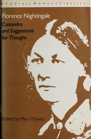 Cover of: Cassandra and other selections from Suggestions for thought