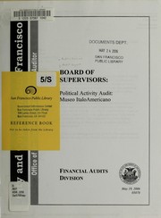 Cover of: Board of Supervisors: political activity audit : Museo ItaloAmericano