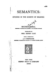 Cover of: Semantics; studies in the science of meaning