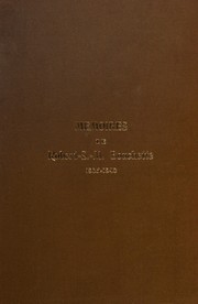 Cover of: Memoires de Robert S.M. Bouchette, 1805-1840