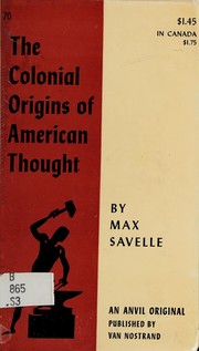 Cover of: The colonial origins of American thought.