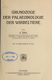 Cover of: Grundzu ge der Palaeobiologie der Wirbeltiere