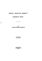 Cover of: Daniel Decatur Emmett by C. B. Galbreath