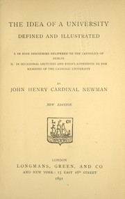 Cover of: The idea of a university by John Henry Newman