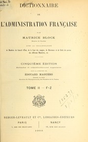 Cover of: Dictionnaire de l'administration française