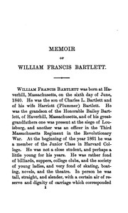 Cover of: Memoir of William Francis Bartlett. by Francis Winthrop Palfrey