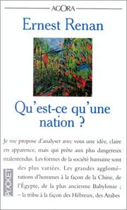 Cover of: Qu’est-ce qu’une nation? by Ernest Renan