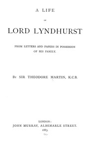 Cover of: A life of Lord Lyndhurst from letters and papers in possession of his family.