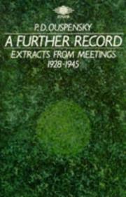 Cover of: A Further Record: Extracts from Meetings 1928-1945 (Arkana)