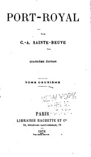 Cover of: Port-Royal by Charles Augustin Sainte-Beuve, Anatole de Montaiglon