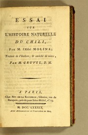 Cover of: Essai sur l'histoire naturelle du Chili