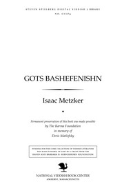 Cover of: Goṭs bashefenishn