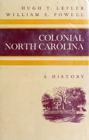 Cover of: Colonial North Carolina: a history