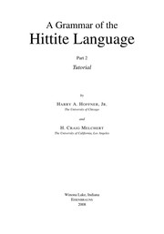 Cover of: A grammar of the Hittite language